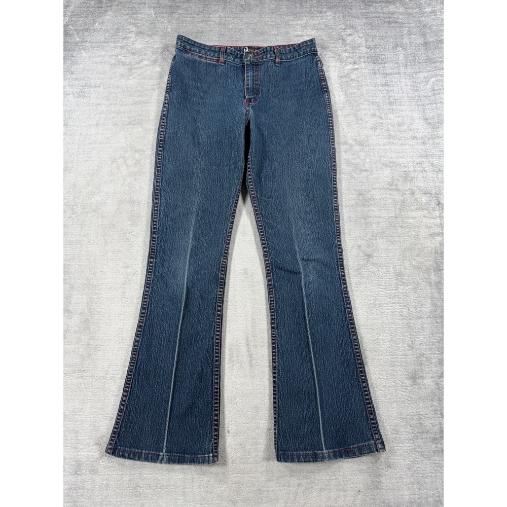 Armor Jeans Pants Womens 7 Blue Denim Vtg Y2K Low rise Bootcut Contrast Stitch